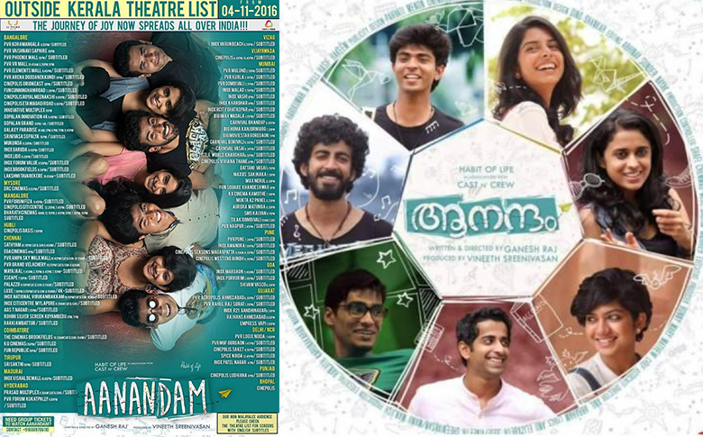 Aanandam now spreads across 171 theaters all over India!! 